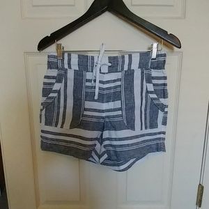 Athleta Linen Striped Shorts size 4